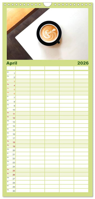Kaffeekunst - Purer Genuss (CALVENDO Familienplaner 2026)