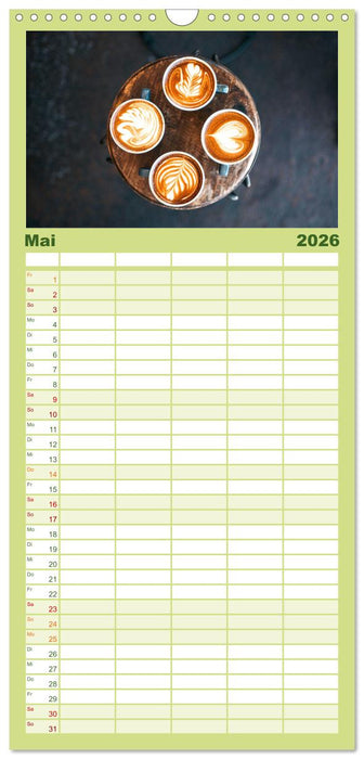 Kaffeekunst - Purer Genuss (CALVENDO Familienplaner 2026)