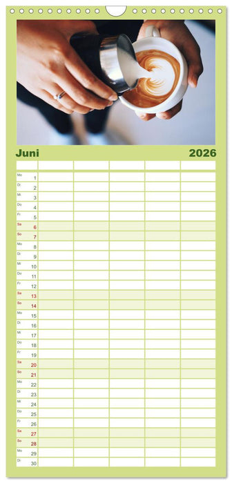 Kaffeekunst - Purer Genuss (CALVENDO Familienplaner 2026)