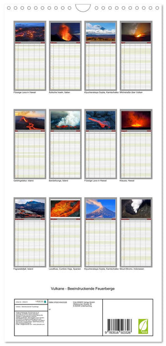 Vulkane - Beeindruckende Feuerberge (CALVENDO Familienplaner 2026)