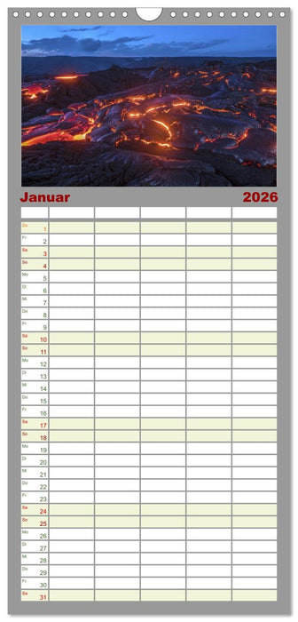 Vulkane - Beeindruckende Feuerberge (CALVENDO Familienplaner 2026)