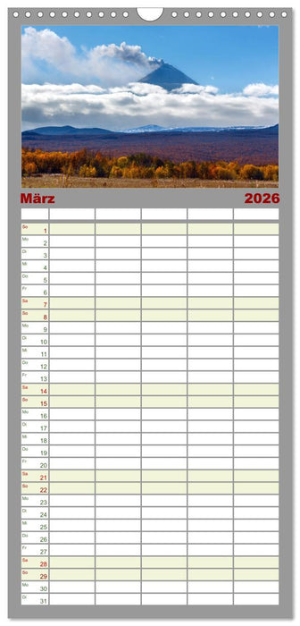 Vulkane - Beeindruckende Feuerberge (CALVENDO Familienplaner 2026)