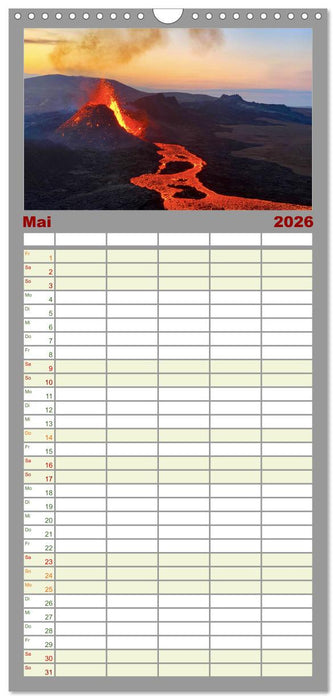 Vulkane - Beeindruckende Feuerberge (CALVENDO Familienplaner 2026)
