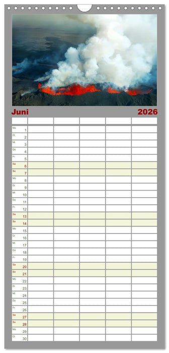Vulkane - Beeindruckende Feuerberge (CALVENDO Familienplaner 2026)