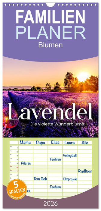 Lavendel - Die violette Wunderblume (CALVENDO Familienplaner 2026)