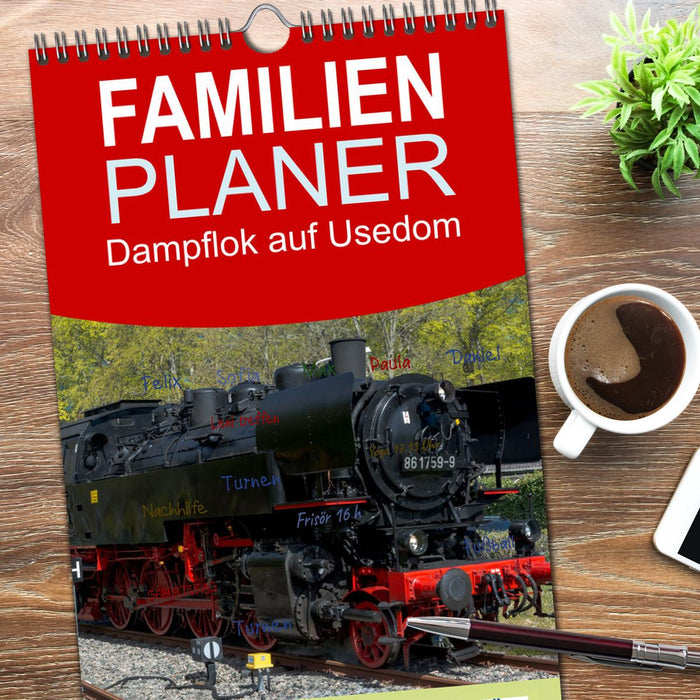 Dampflok auf Usedom (CALVENDO Familienplaner 2026)