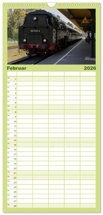 Dampflok auf Usedom (CALVENDO Familienplaner 2026)