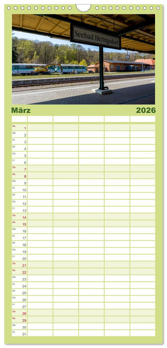 Dampflok auf Usedom (CALVENDO Familienplaner 2026)