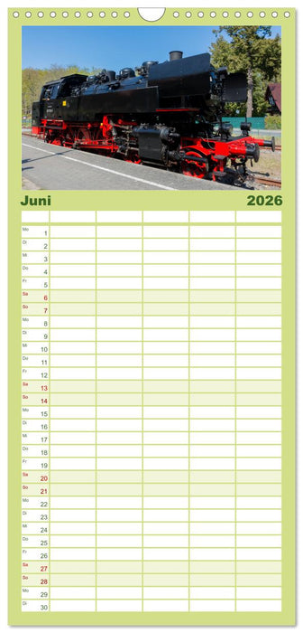 Dampflok auf Usedom (CALVENDO Familienplaner 2026)