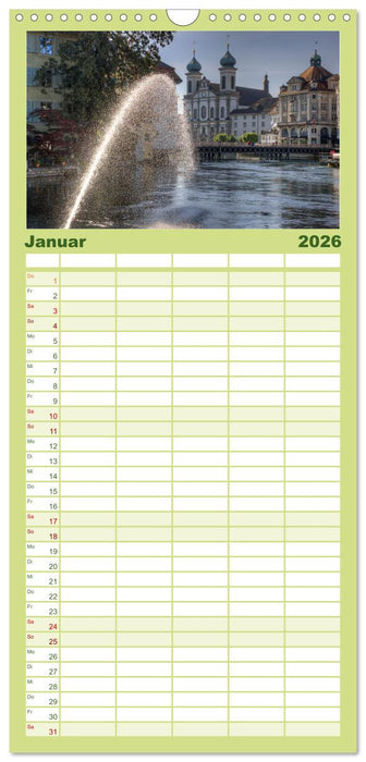 Luzern an der Reuss (CALVENDO Familienplaner 2026)