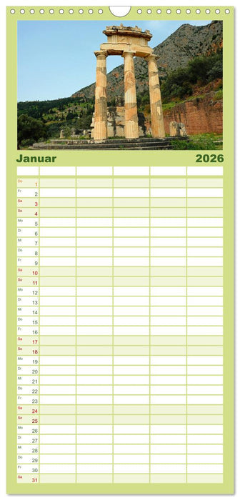 Wunderschöne Highlights der griechischen Antike (CALVENDO Familienplaner 2026)