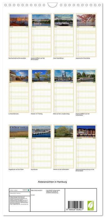 Alsteransichten in Hamburg (CALVENDO Familienplaner 2026)