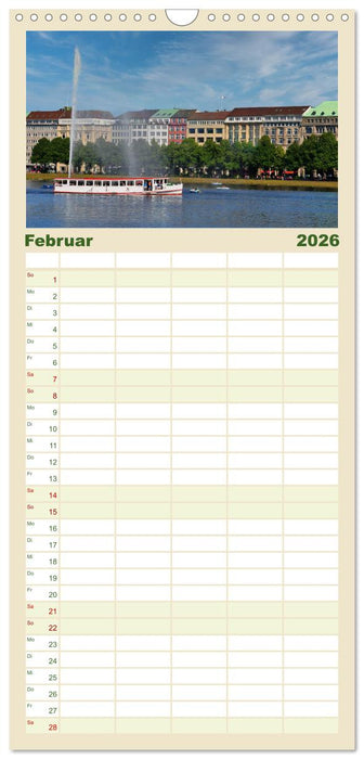 Alsteransichten in Hamburg (CALVENDO Familienplaner 2026)