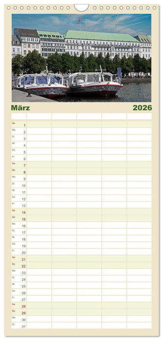 Alsteransichten in Hamburg (CALVENDO Familienplaner 2026)