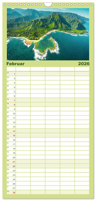 Hawaii - Ein tropisches Paradies. (CALVENDO Familienplaner 2026)