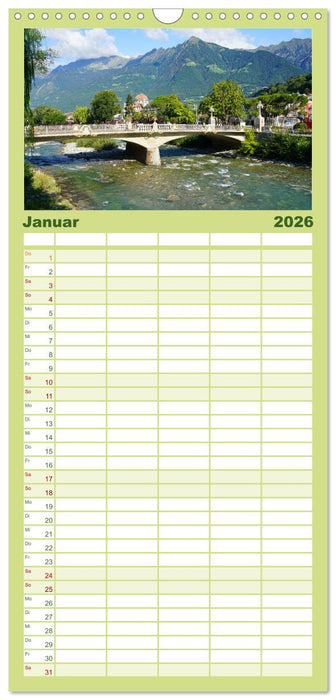 Spaziergang in Meran (CALVENDO Familienplaner 2026)