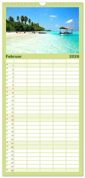Malediven - Weiße Strände und Türkises Meer. (CALVENDO Familienplaner 2026)
