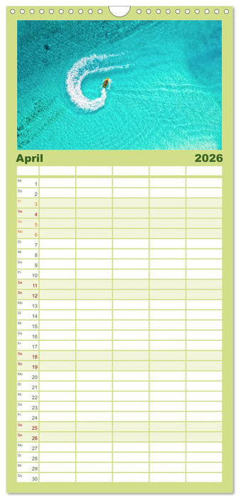 Malediven - Weiße Strände und Türkises Meer. (CALVENDO Familienplaner 2026)