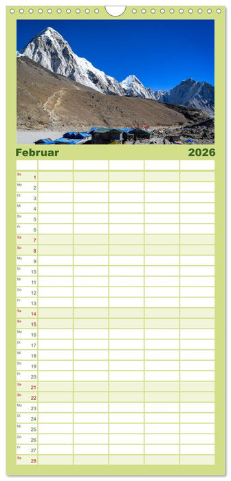 Nepal- Trekking durchs Hochgebirge (CALVENDO Familienplaner 2026)