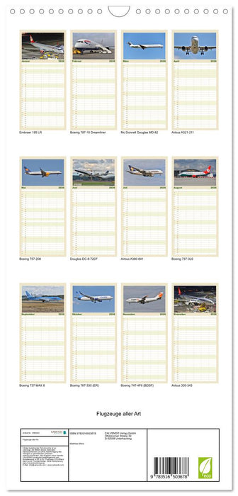 Flugzeuge aller Art (CALVENDO Familienplaner 2026)