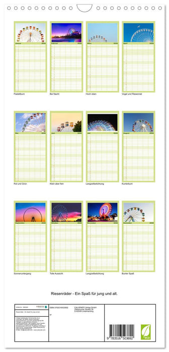Riesenräder - Ein Spaß für jung und alt. (CALVENDO Familienplaner 2026)