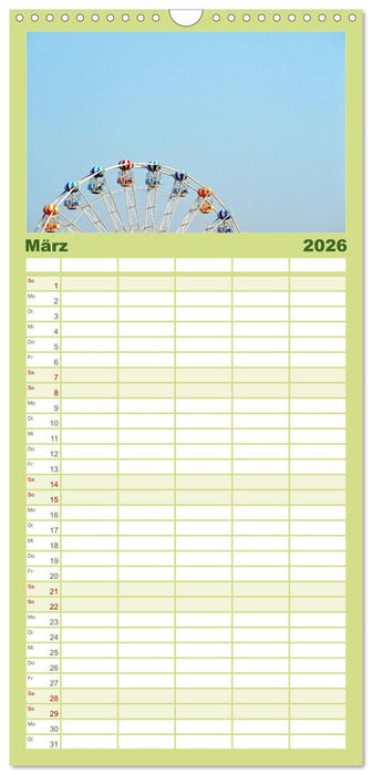 Riesenräder - Ein Spaß für jung und alt. (CALVENDO Familienplaner 2026)