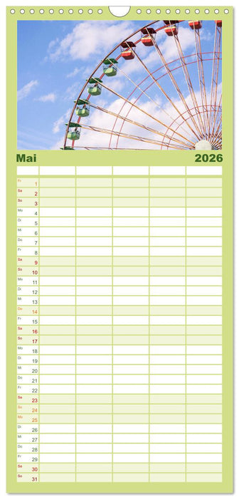 Riesenräder - Ein Spaß für jung und alt. (CALVENDO Familienplaner 2026)