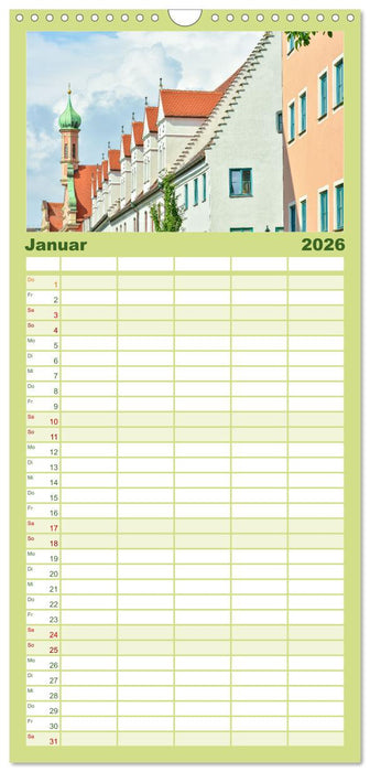 Romantisches Augsburg (CALVENDO Familienplaner 2026)