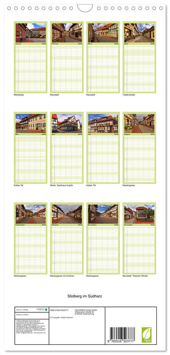 Stolberg im Südharz (CALVENDO Familienplaner 2026)
