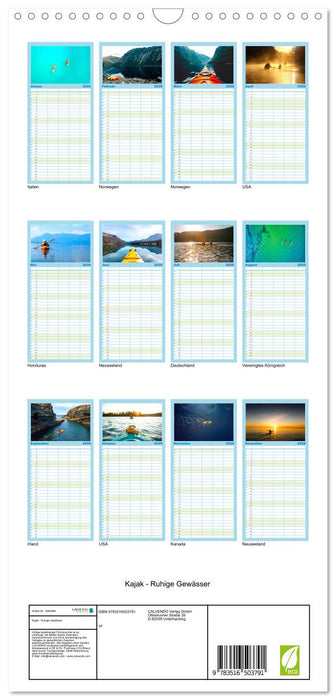 Kajak - Ruhige Gewässer (CALVENDO Familienplaner 2026)
