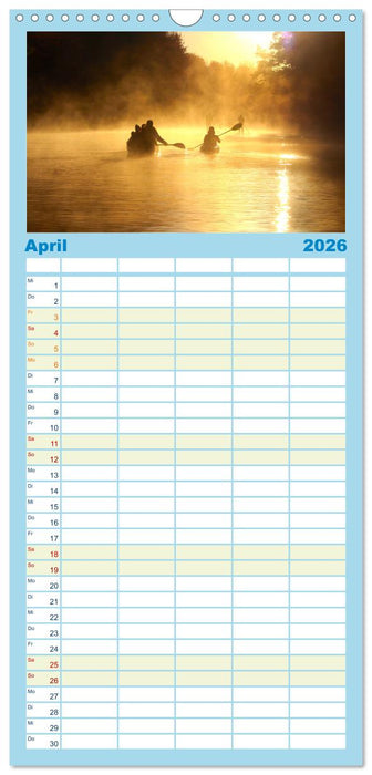 Kajak - Ruhige Gewässer (CALVENDO Familienplaner 2026)