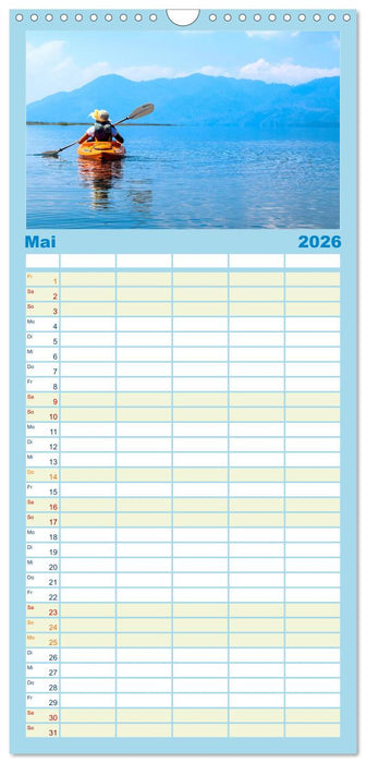 Kajak - Ruhige Gewässer (CALVENDO Familienplaner 2026)