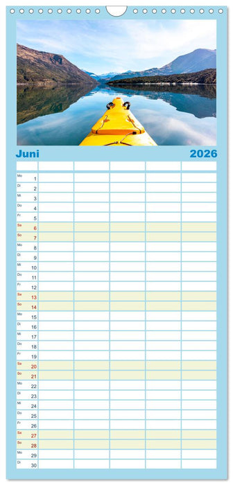 Kajak - Ruhige Gewässer (CALVENDO Familienplaner 2026)