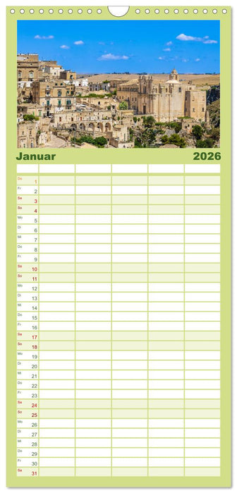 Matera - Die Stadt der Sassi (CALVENDO Familienplaner 2026)