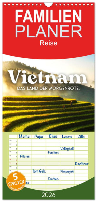 Vietnam - Das Land der Morgenröte. (CALVENDO Familienplaner 2026)