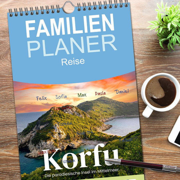 Korfu - Die paradiesische Insel im Mittelmeer. (CALVENDO Familienplaner 2026)