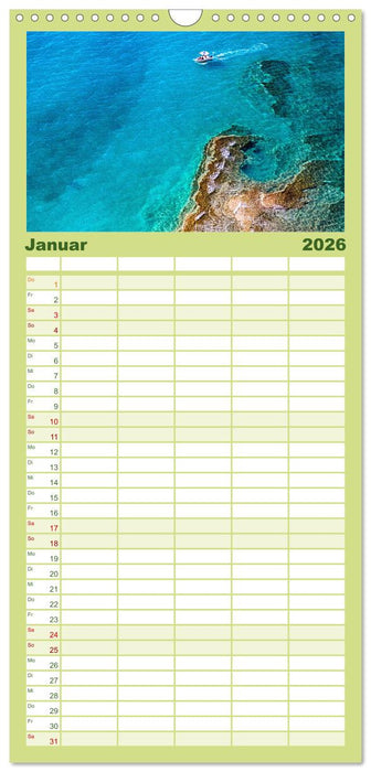 Korfu - Die paradiesische Insel im Mittelmeer. (CALVENDO Familienplaner 2026)