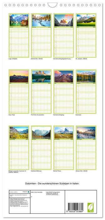 Dolomiten - Die wunderschönen Südalpen in Italien. (CALVENDO Familienplaner 2026)
