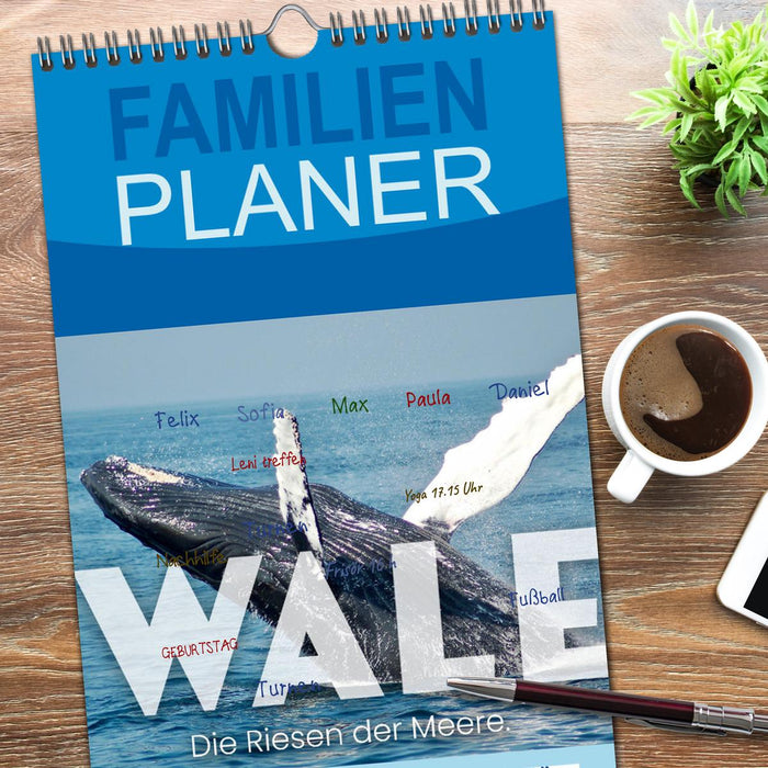 Wale - Die Riesen der Meere. (CALVENDO Familienplaner 2026)