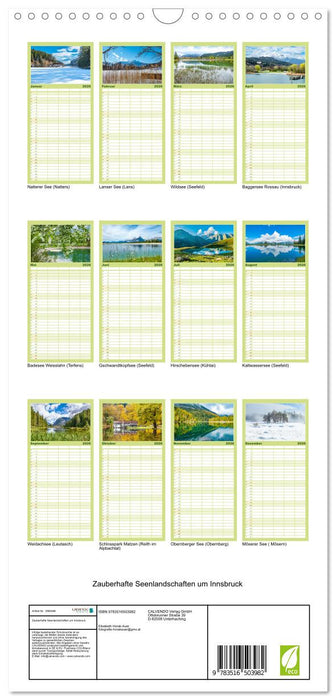 Zauberhafte Seenlandschaften um Innsbruck (CALVENDO Familienplaner 2026)