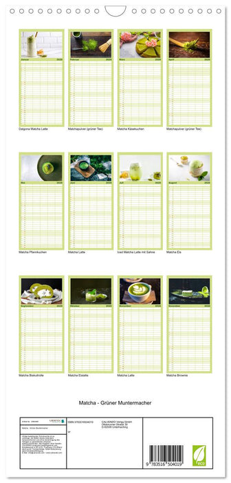 Matcha - Grüner Muntermacher (CALVENDO Familienplaner 2026)