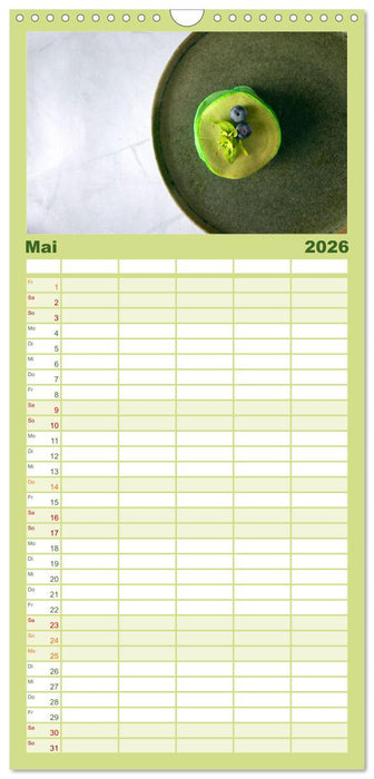 Matcha - Grüner Muntermacher (CALVENDO Familienplaner 2026)