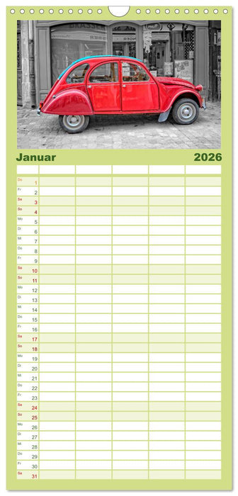 Citroën 2CV - Entenparade (CALVENDO Familienplaner 2026)