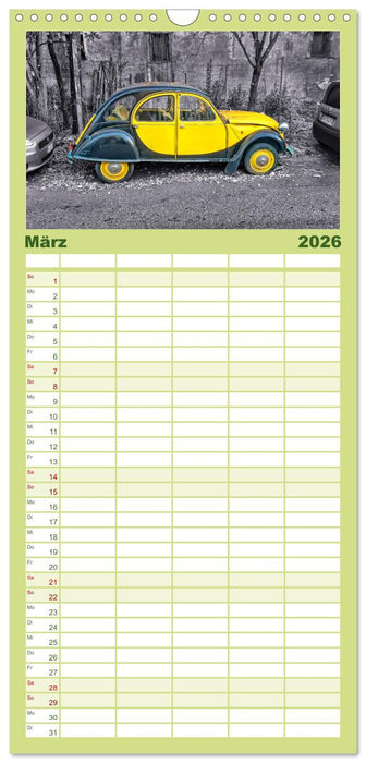 Citroën 2CV - Entenparade (CALVENDO Familienplaner 2026)