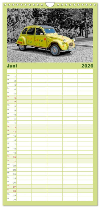 Citroën 2CV - Entenparade (CALVENDO Familienplaner 2026)