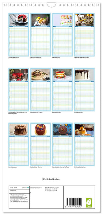 Köstliche Kuchen (CALVENDO Familienplaner 2026)