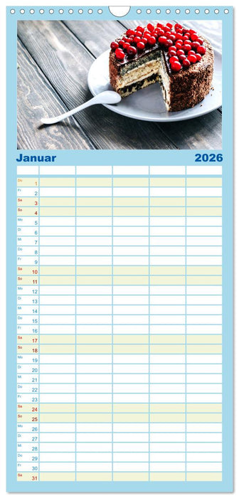 Köstliche Kuchen (CALVENDO Familienplaner 2026)