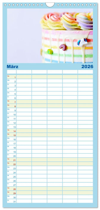 Köstliche Kuchen (CALVENDO Familienplaner 2026)