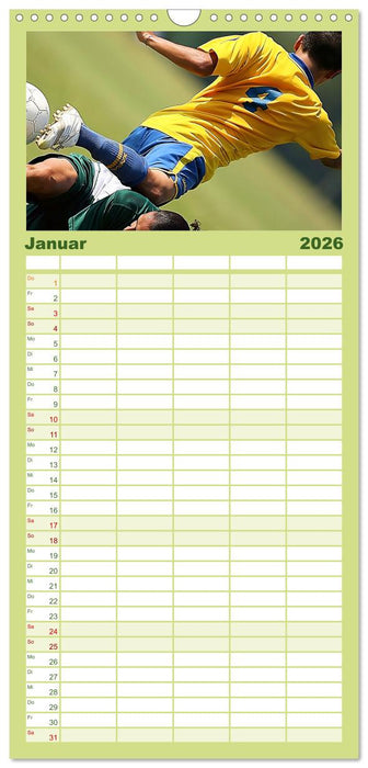 Fußball - pure Leidenschaft (CALVENDO Familienplaner 2026)