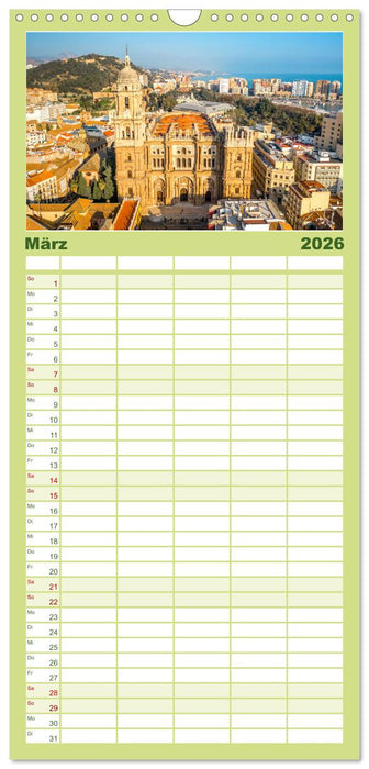 Málaga - Eine Perle in Andalusien. (CALVENDO Familienplaner 2026)